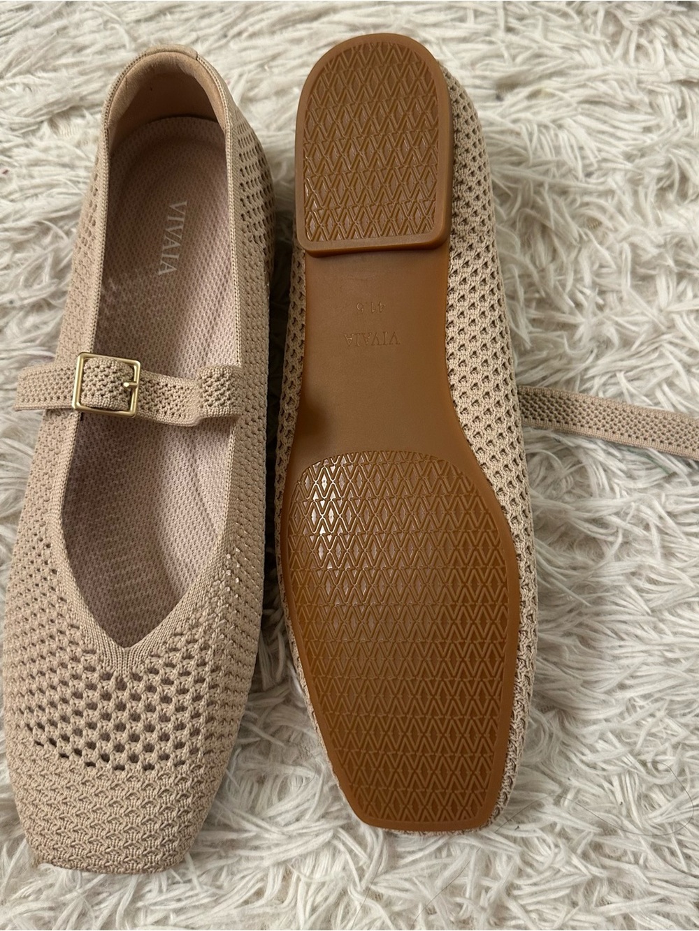 Vivaia Square-Toe Mary Janes Margot Mary Jane flats size 41.5 - Picture 4 of 5